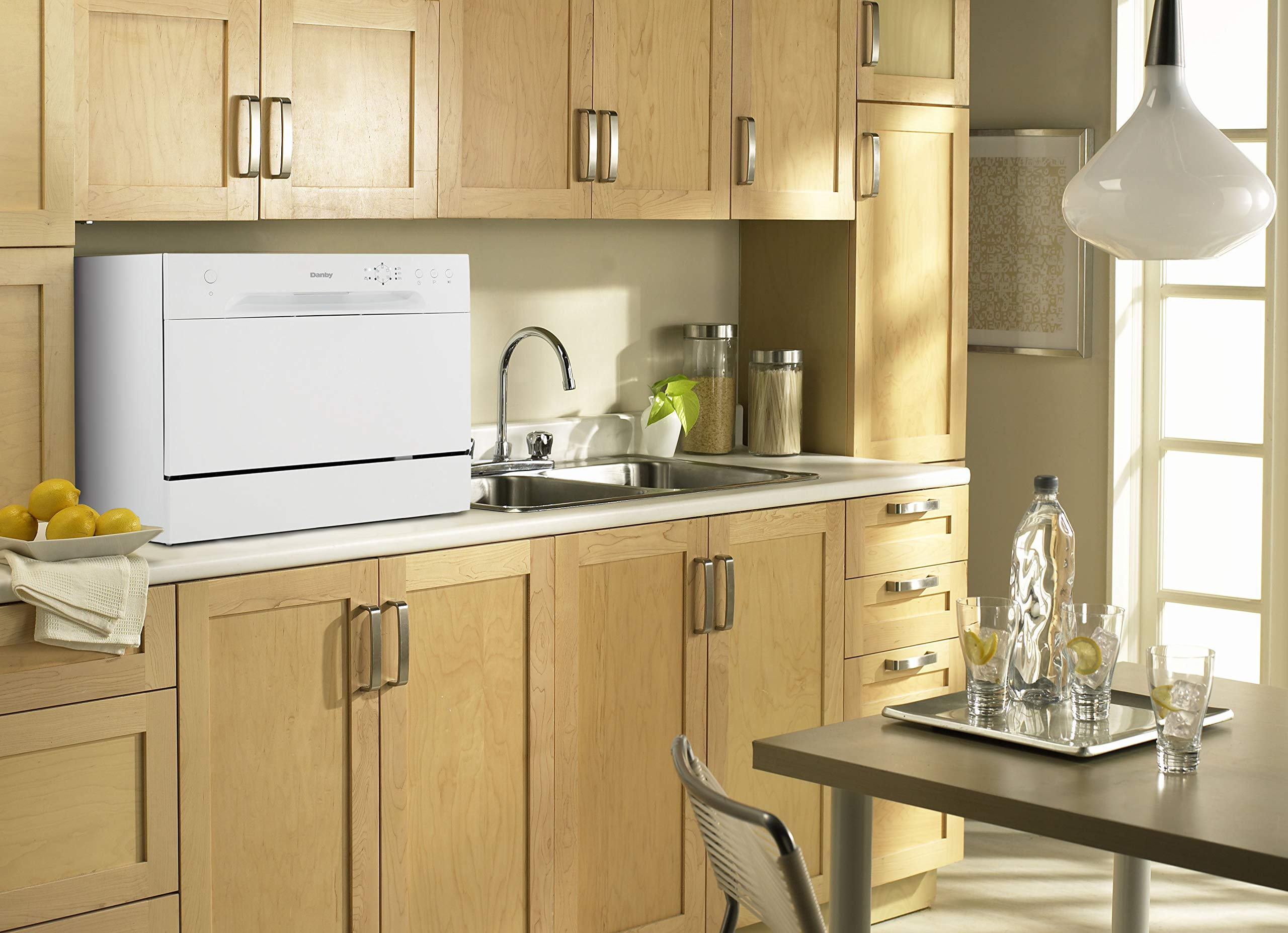 【Appliances】Countertop Dishwasher with 6 Place Settings, 6 Wash Cycles and Silverware Basket