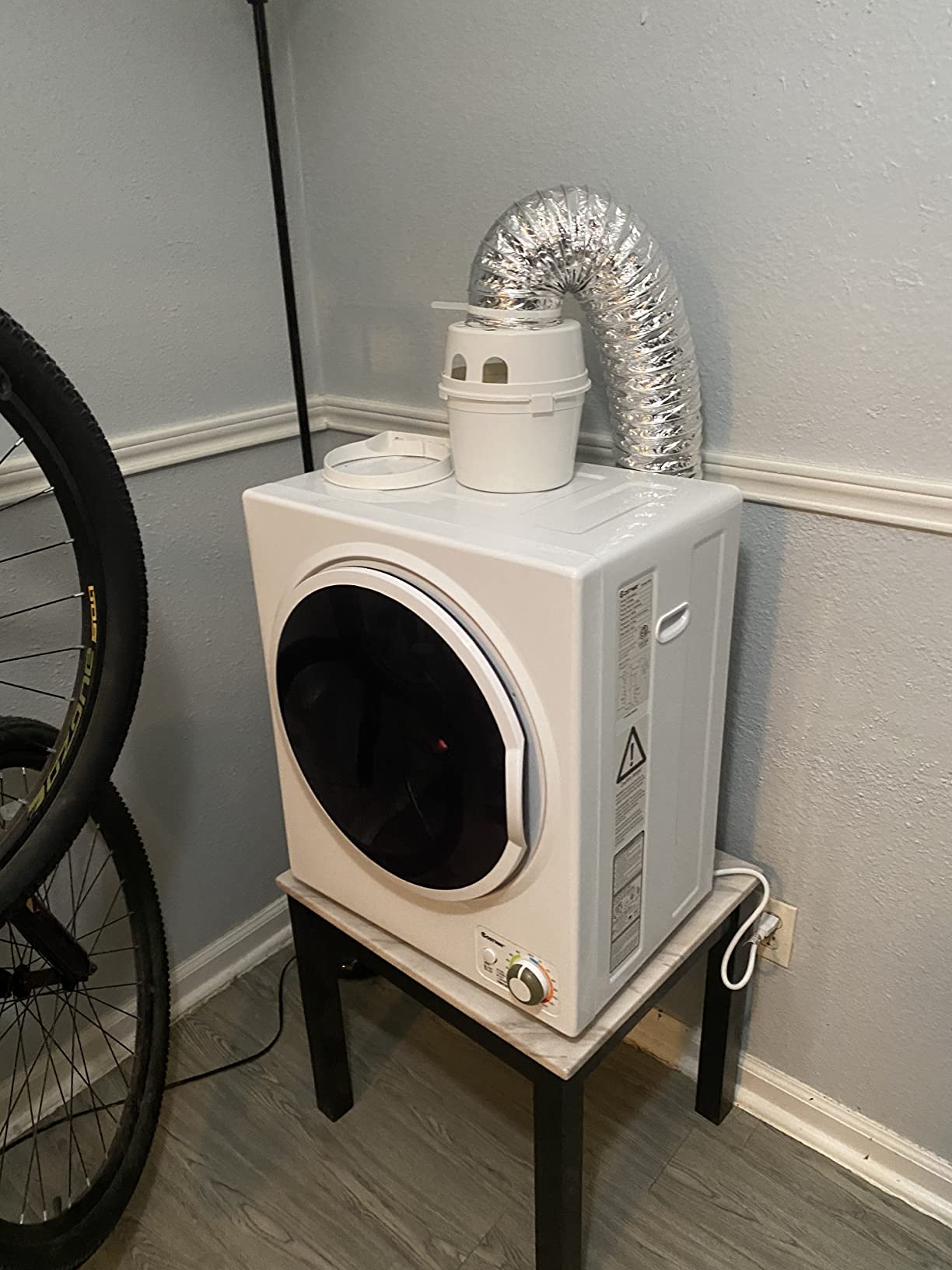 【Appliances】COSTWAY Compact Laundry Dryer, 110V Electric Portable Clothes Dryer with Stainless Steel Tub