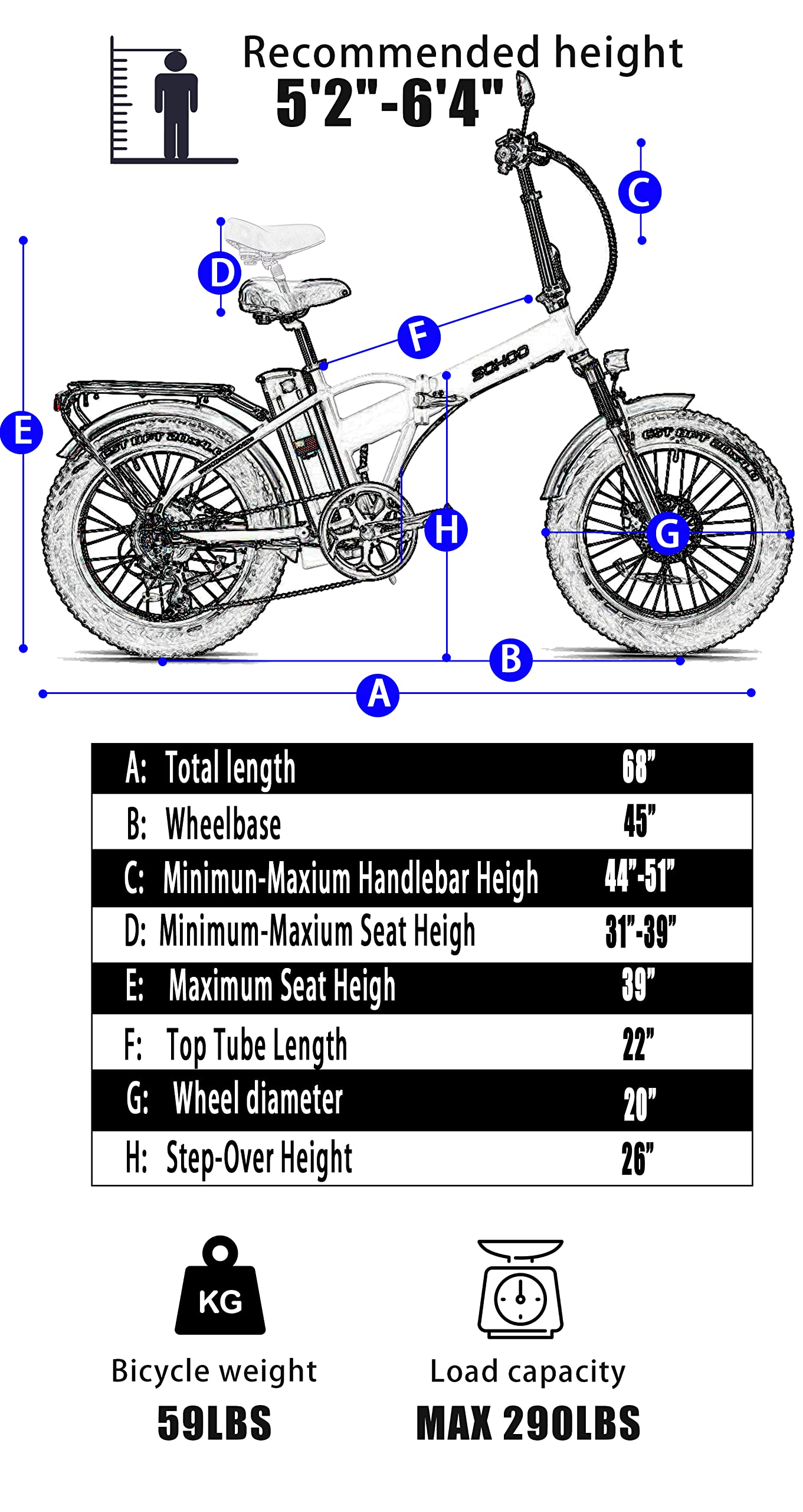 【Sports&Outdoors】Adult Step-Over & Step-Thru Folding Fat Tire E-Bike Mountain Electric Bicycle