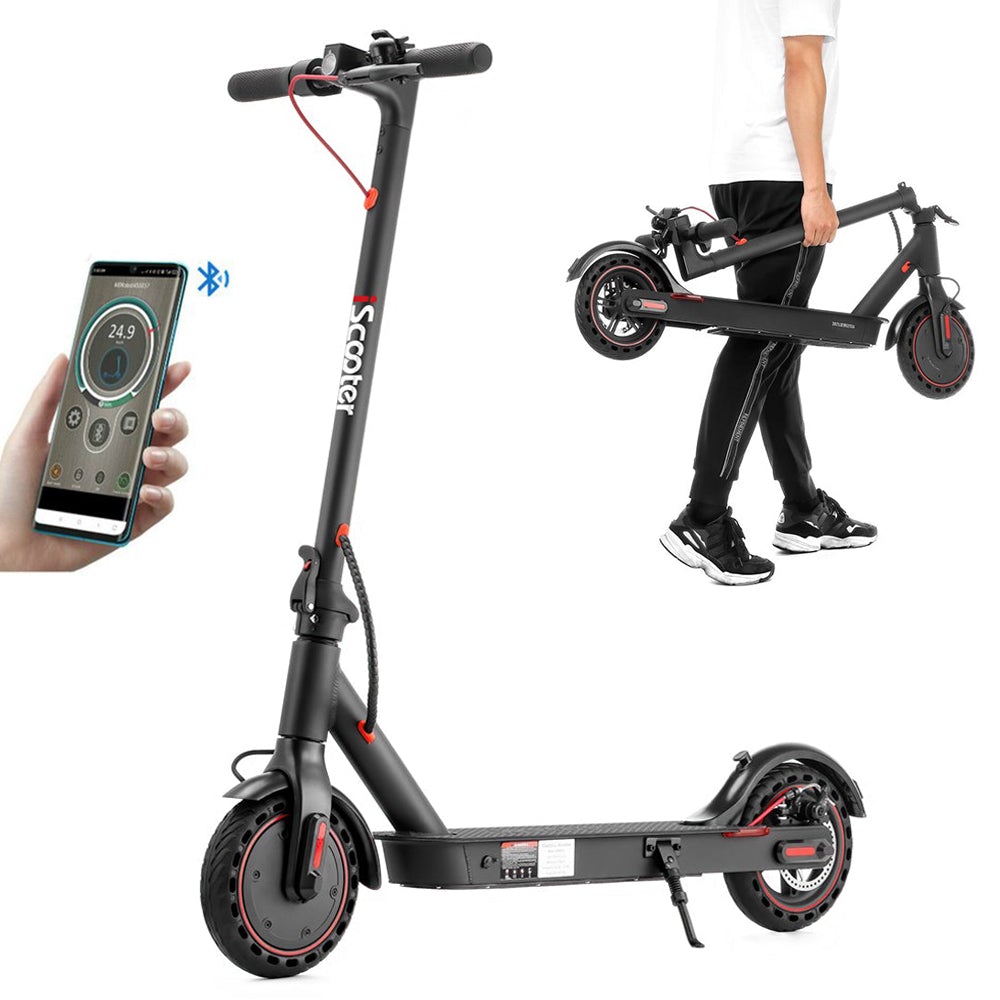 iScooter adult electric scooter, 40-45 km range, 3 speed modes, LCD display, dual brake system