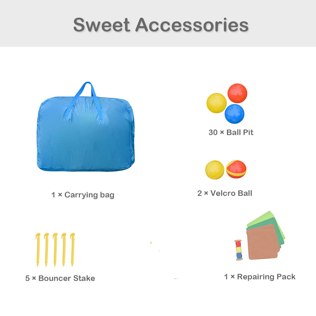 【Sports&Outdoors】Inflatable Water Slide Park, 6 in 1 Multifunctional Kids Water Slide Bouncy Castle