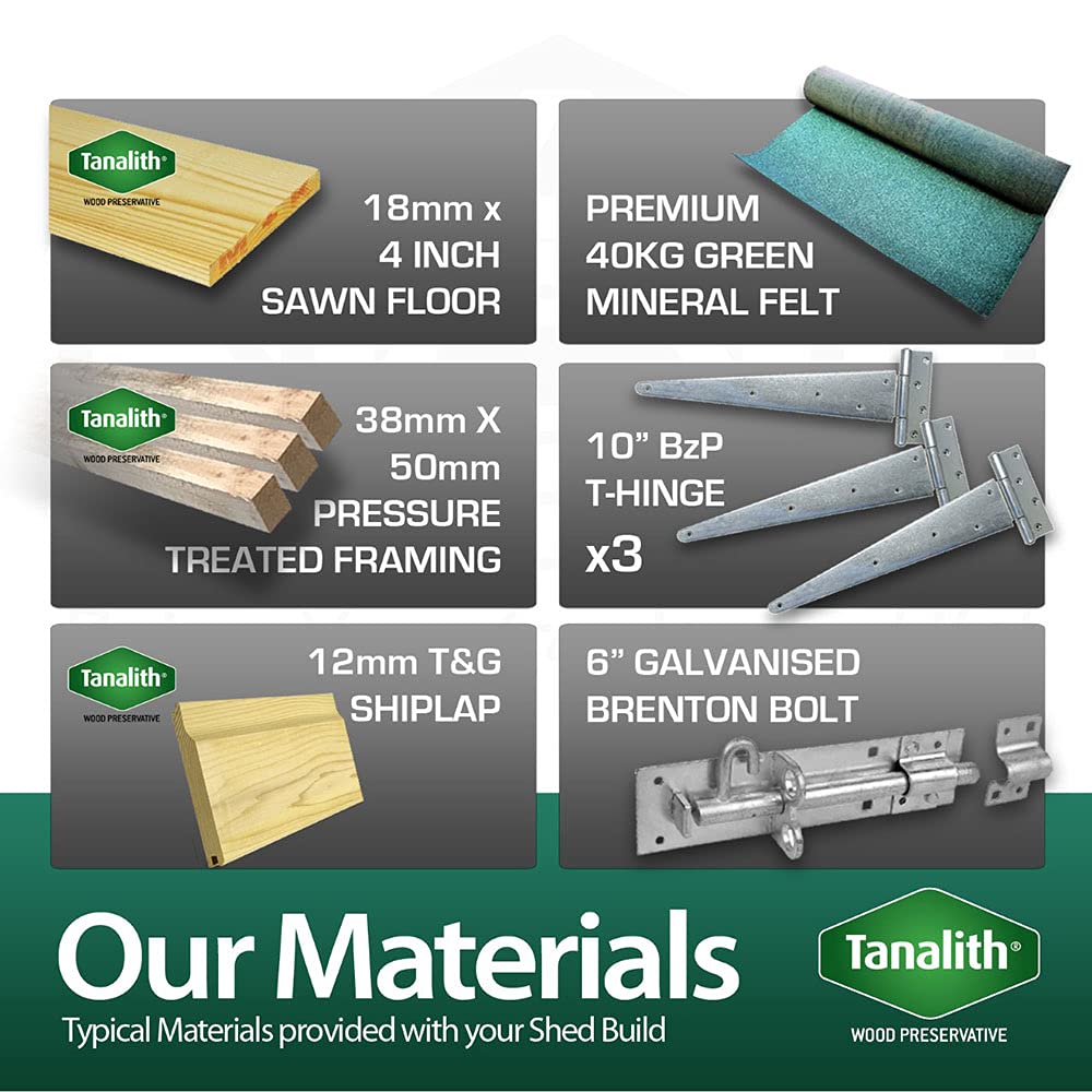 【Home&Garden】12x6 Apex Summer Shed Double Doors Garden Building