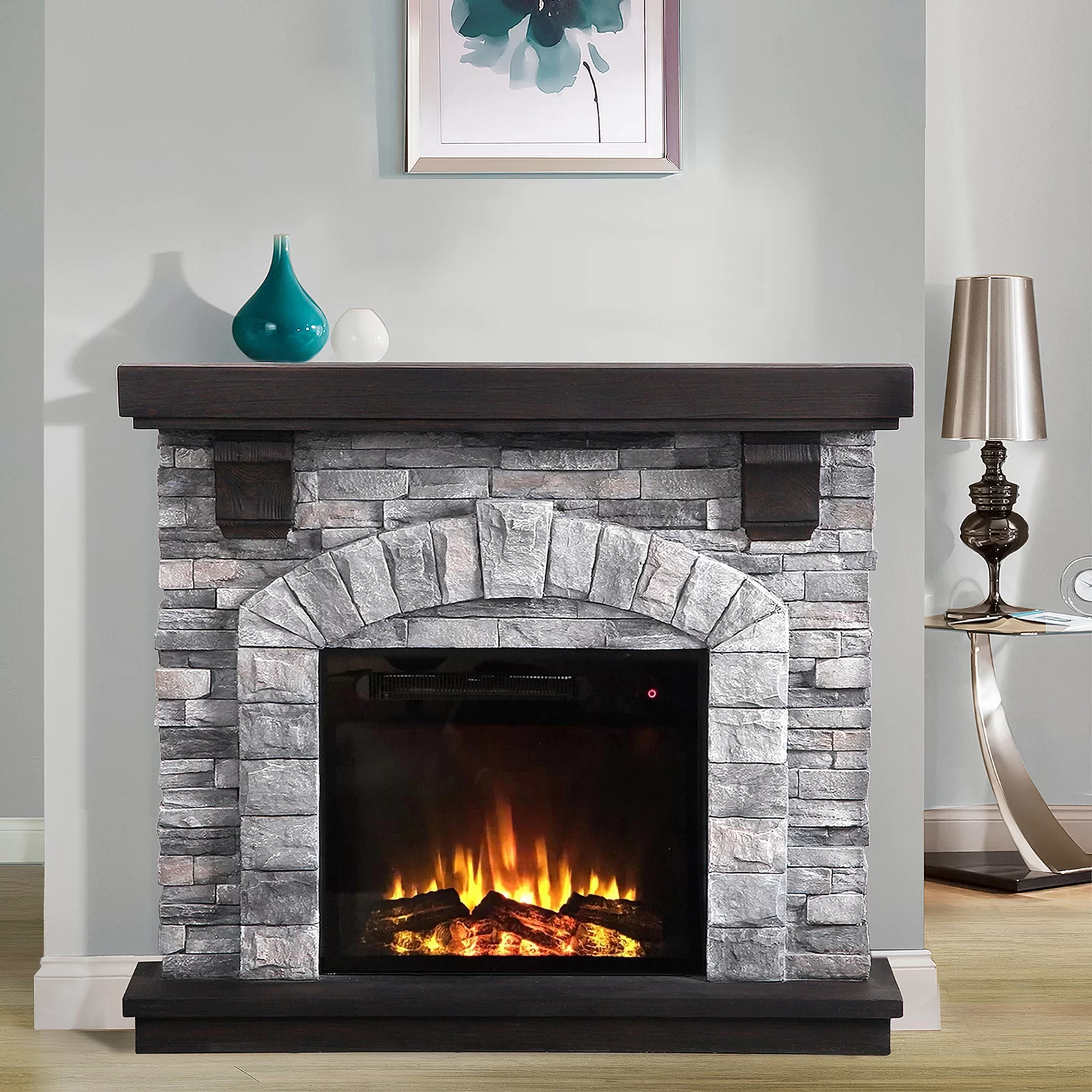 【Home Improvement】Troy 45.25'' W Electric Fireplace