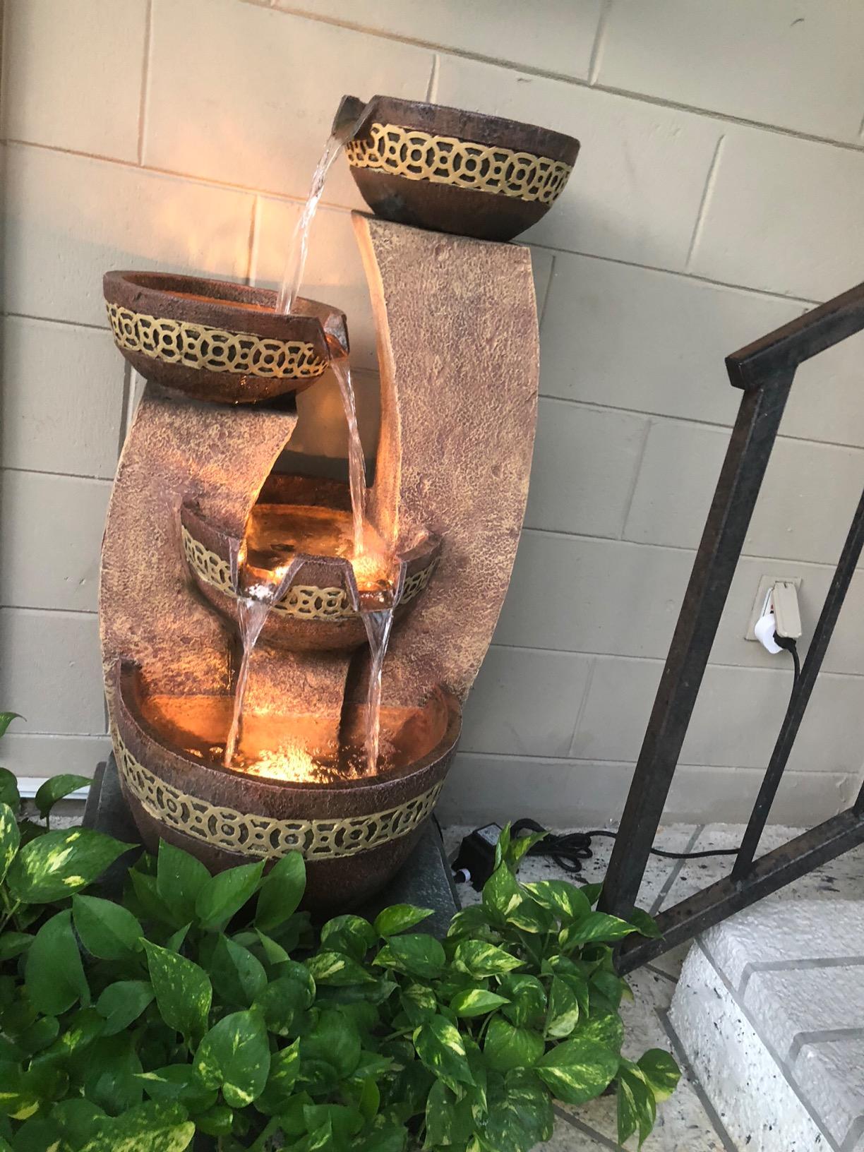 【Décor】Four Bowl Outdoor Floor Water Fountain 41