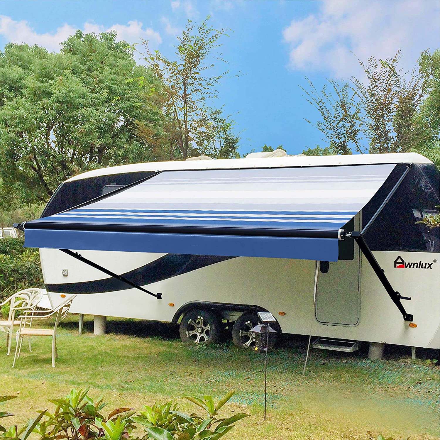 【Sports&Outdoors】Manual Modular Retractable RV Awning Full Set Assemblies - RV Trailer Awning for Home or Camper