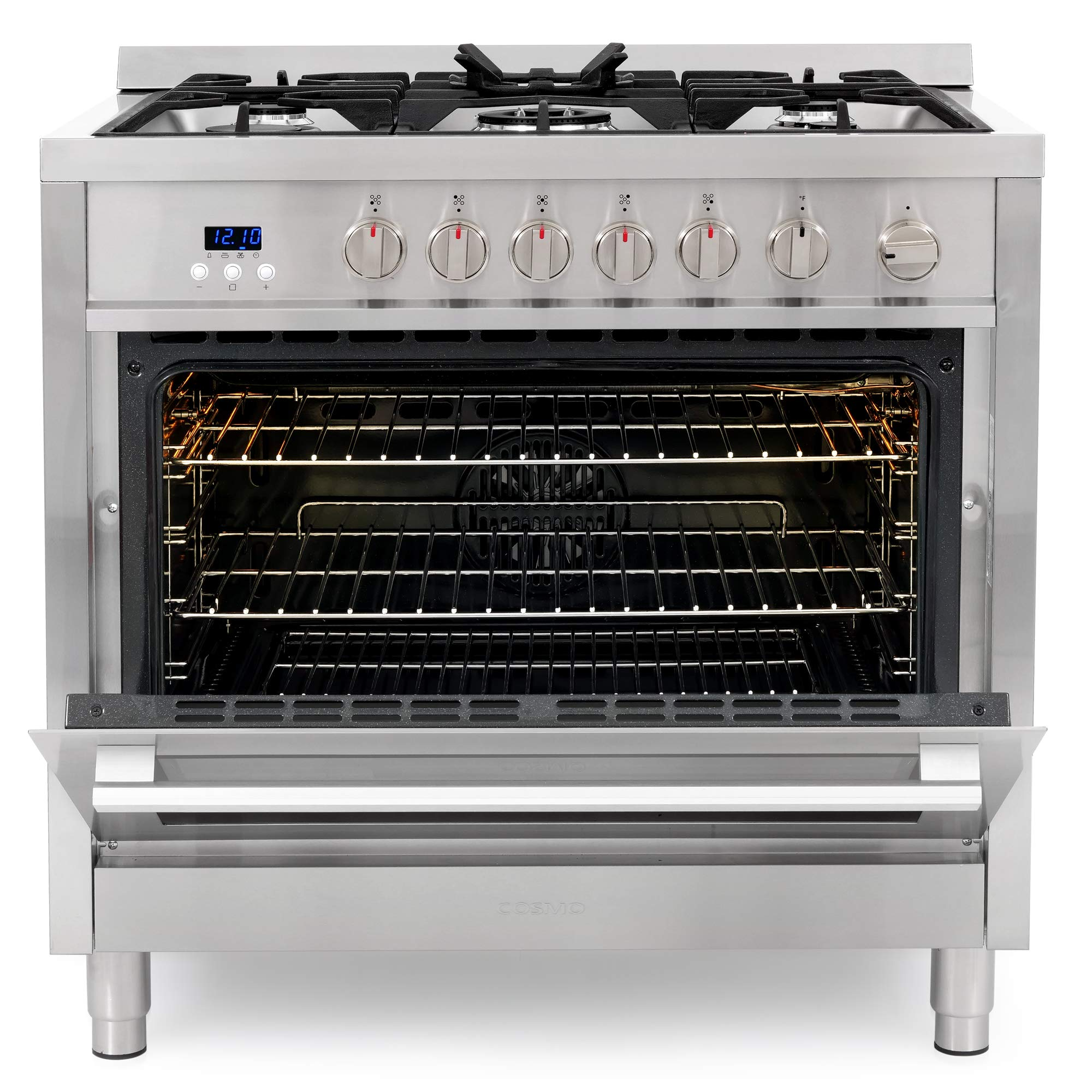 【Appliances】36 in. Gas Range with 5 Burner Cooktop, 3.8 cu. ft. Capacity Rapid Convection Oven with 5 Functions