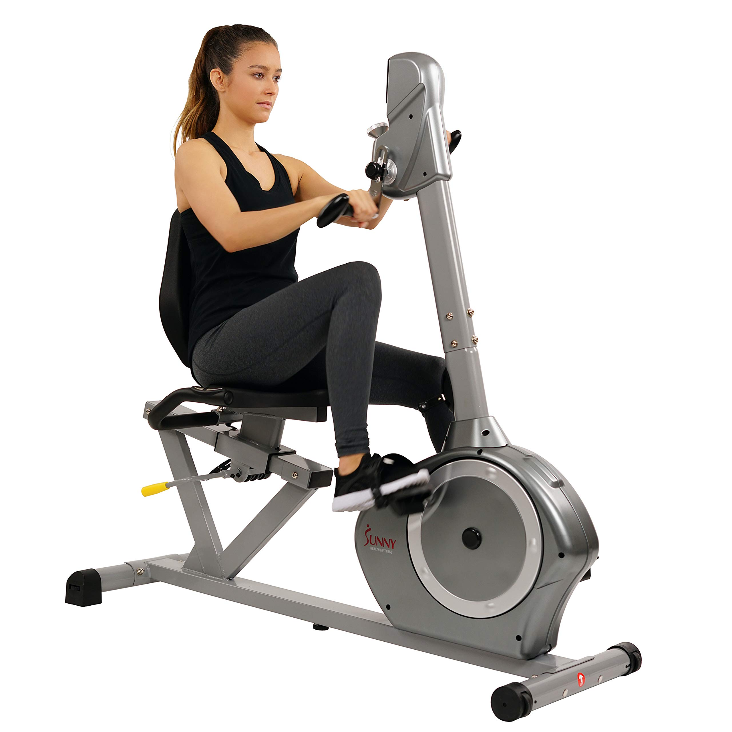 【Sports&Outdoors】Sunny Health & Fitness Recumbent Bike SF-RB4631 with Arm Exerciser, 350lb, Gray