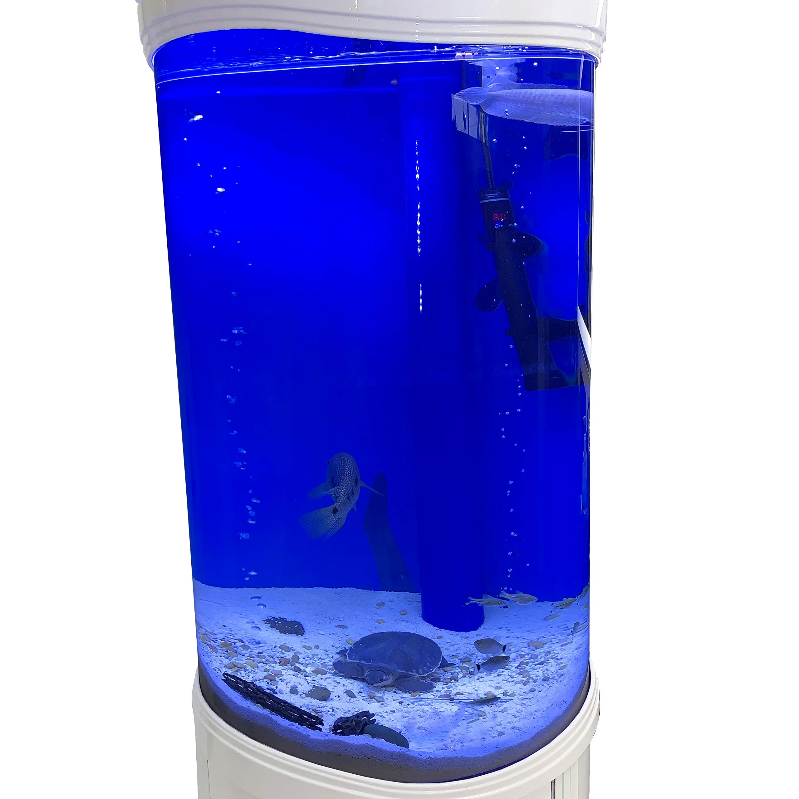 【Pet】Aqualic 360 Acrylic Aquarium Cylinder Fish Tank 70 Gallons w/ LED Light & Sump Tank