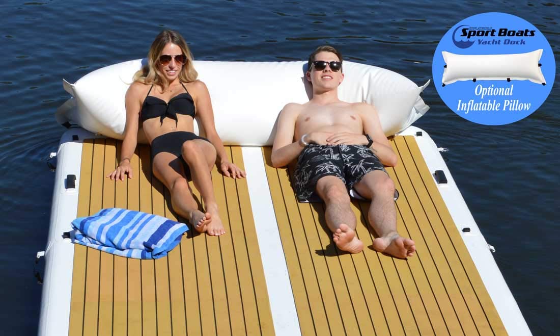 【Sports&Outdoors】Inflatable Sport Boats Yacht Dock 10x6x6 inches Thick Inflatable Dock Floating Platform