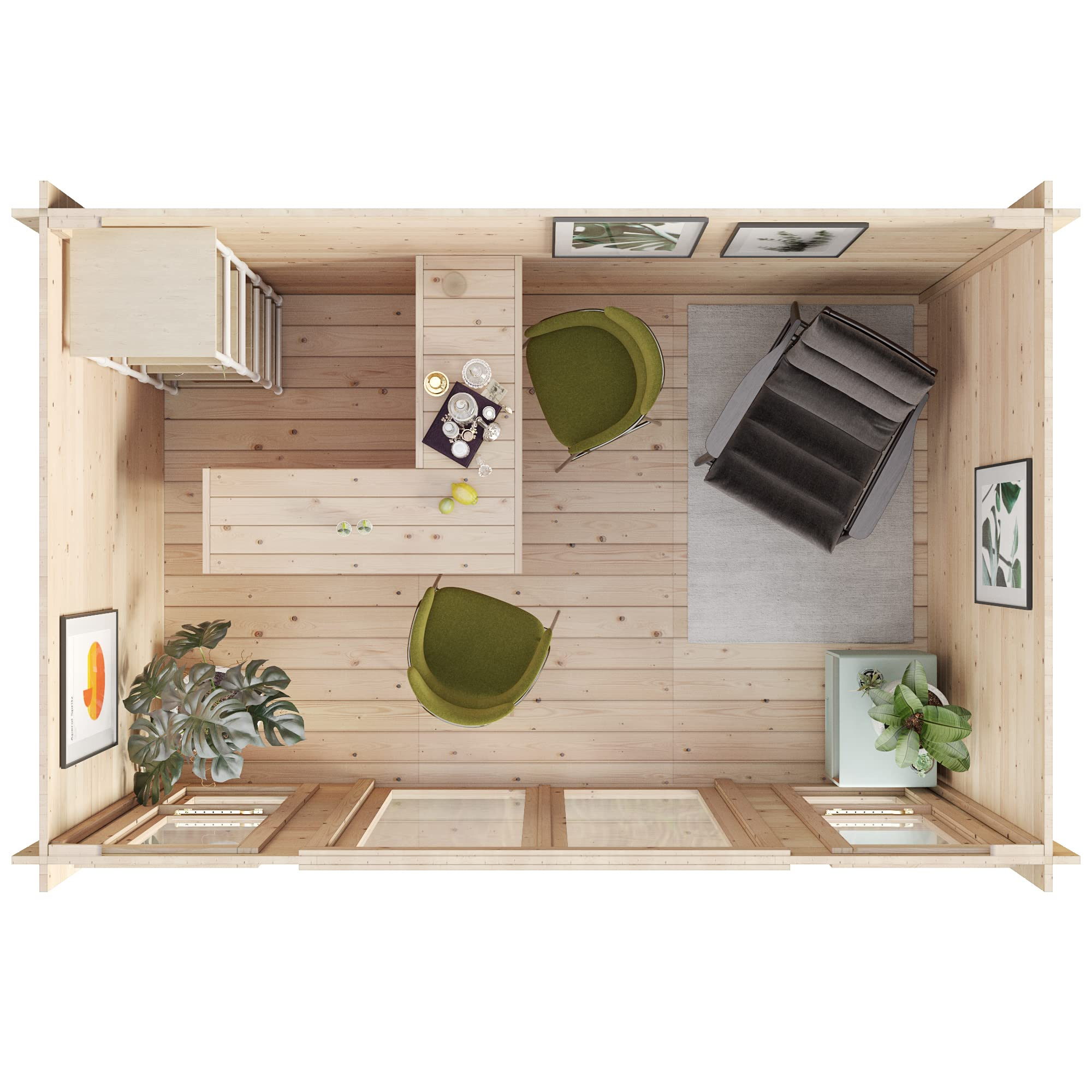 【Home&Garden】Log Cabin Summerhouse Garden Bar Room Apex Wooden Summer House Studio Home Office