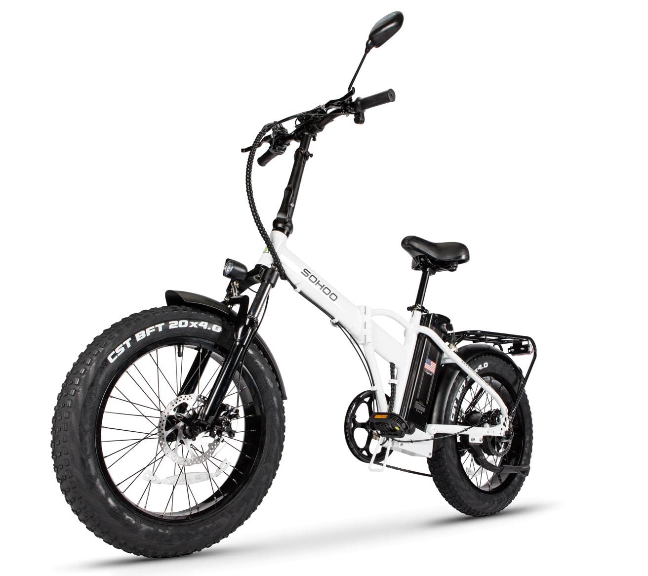 【Sports&Outdoors】Adult Step-Over & Step-Thru Folding Fat Tire E-Bike Mountain Electric Bicycle