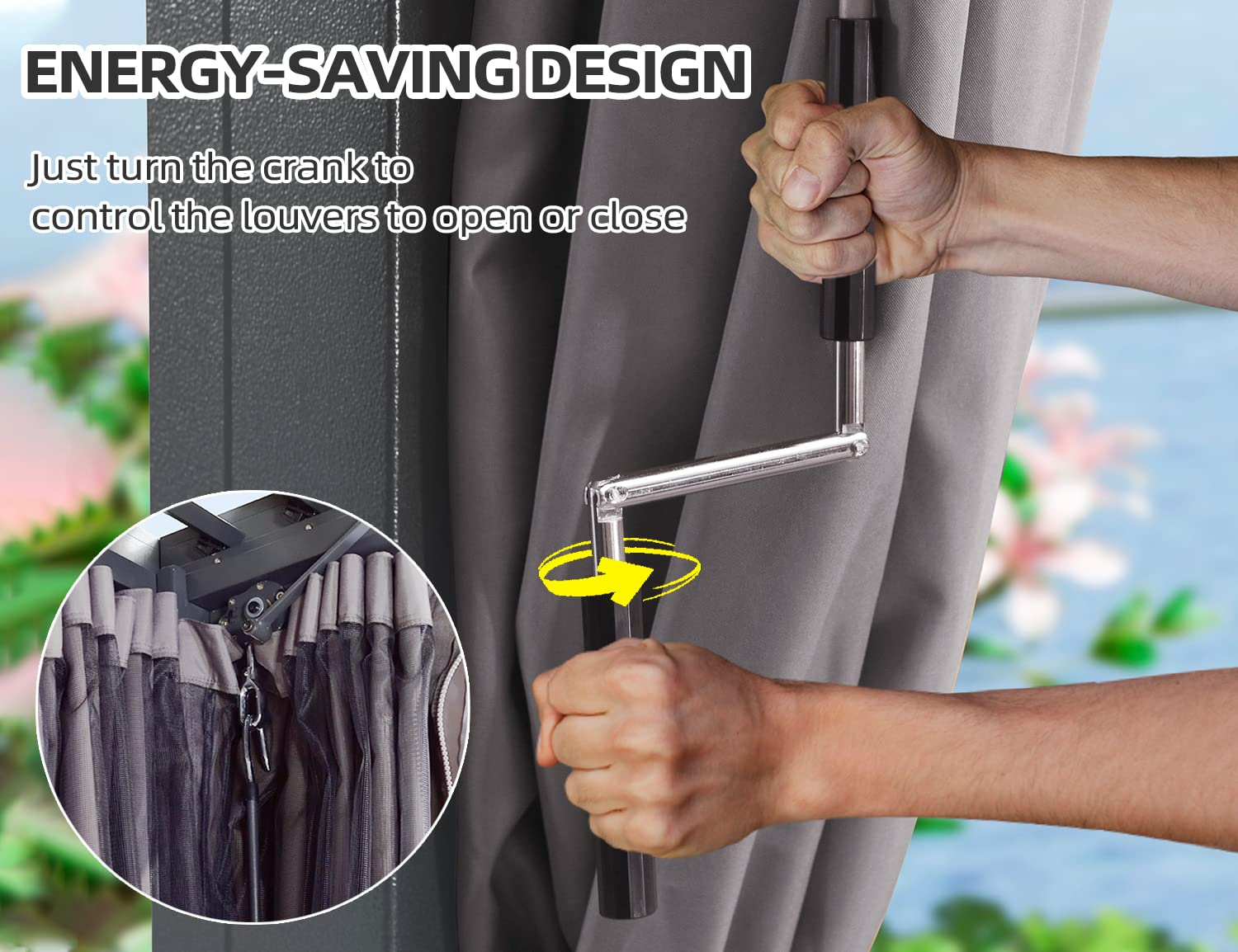 【Home&Garden】Outdoor Louvered Pergola 10'x13' Adjustable Metal Roof Hardtop Gazebo