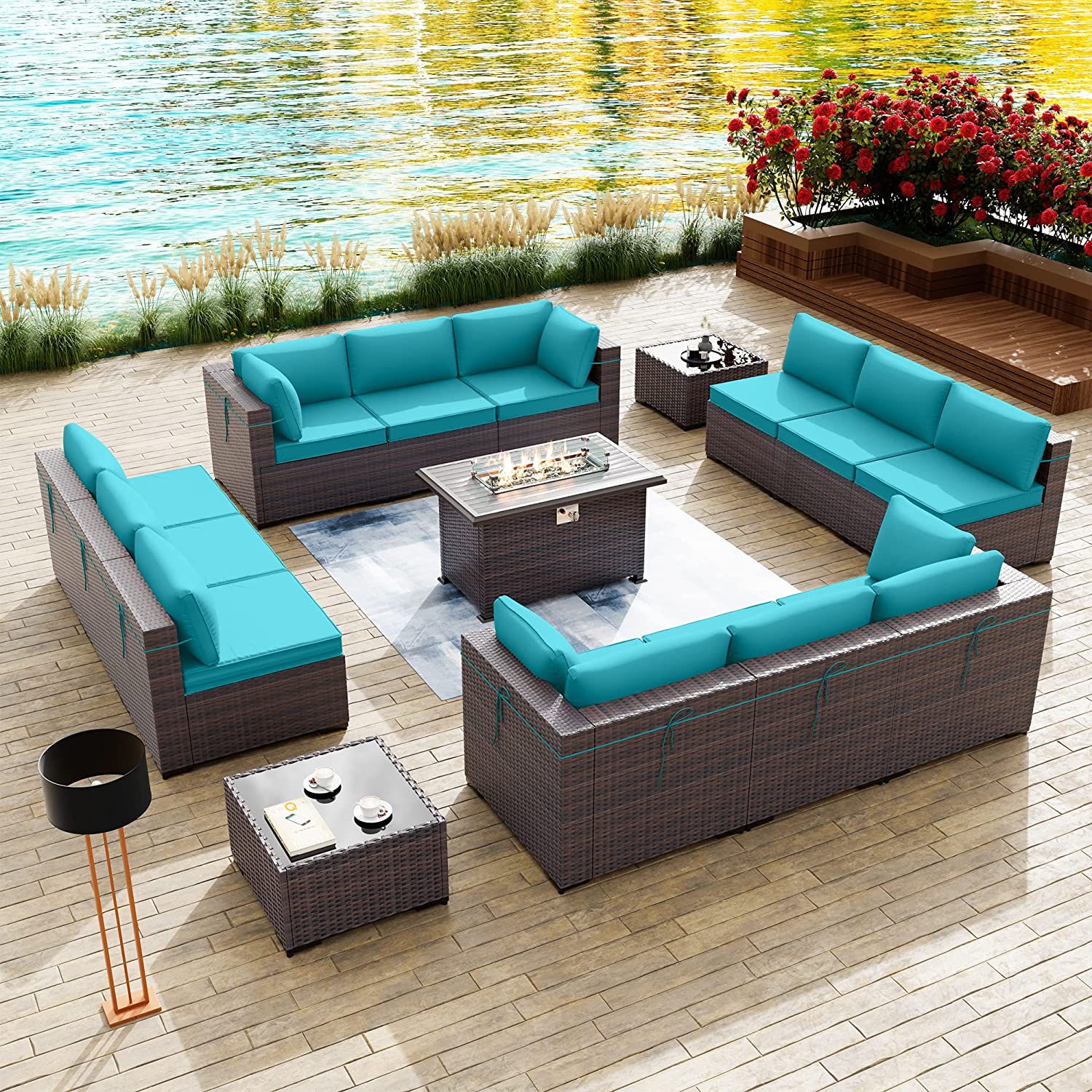 Kullavik 15PCS Outdoor Patio Furniture Set with 43
