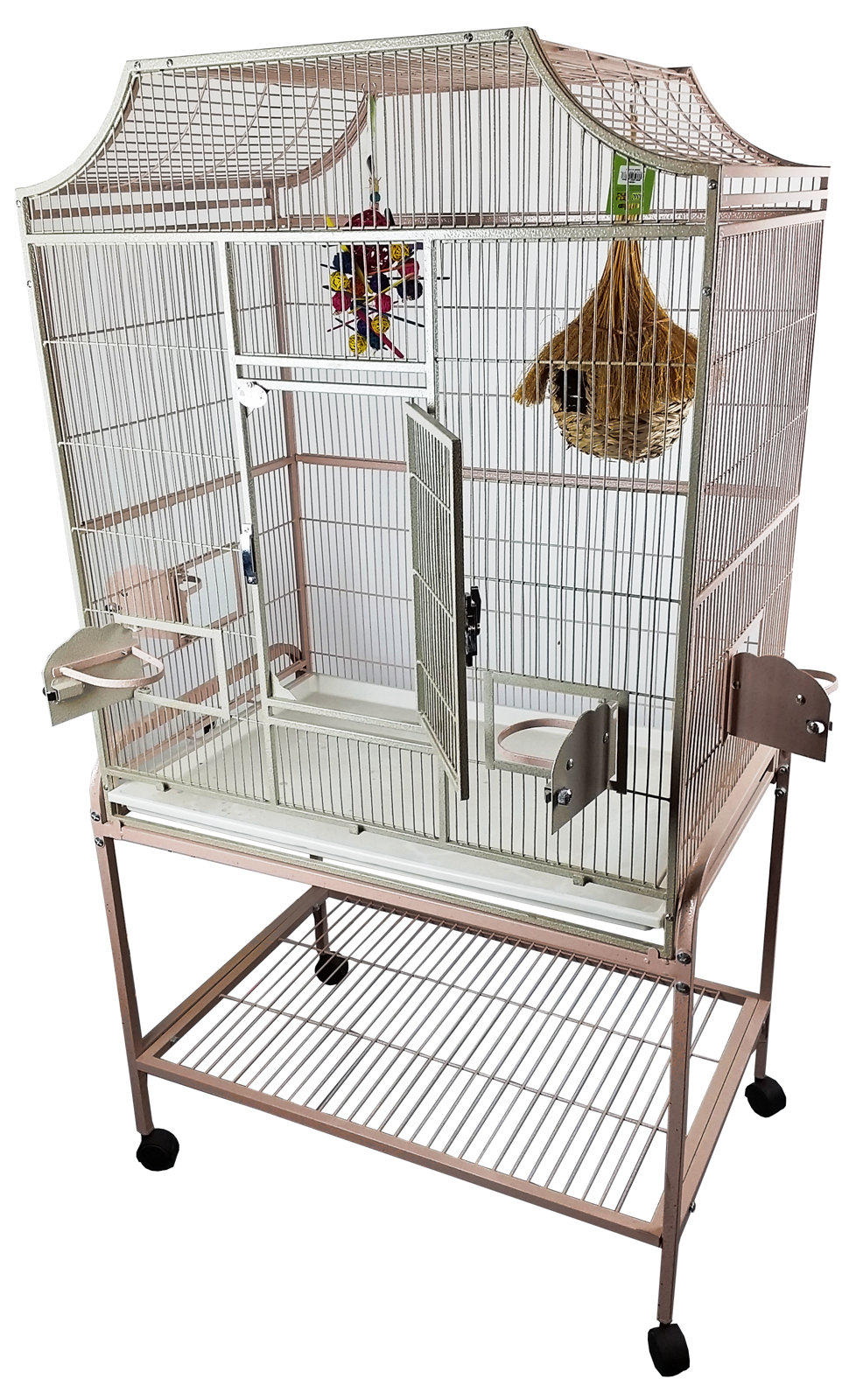 【Pet】Elinor 55'' Iron Victorian Top Floor Bird Cage with Wheels