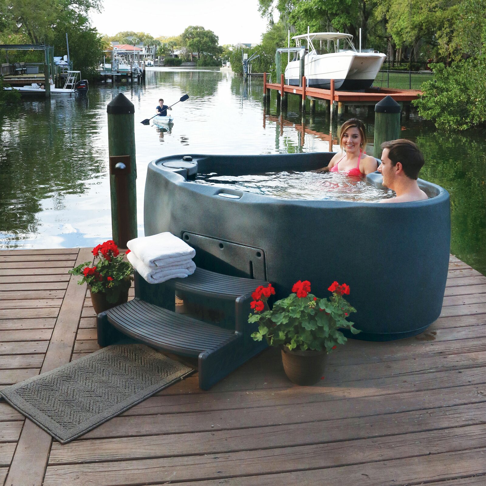 【Sports&Outdoors】Aquarest Spas, 2 - Person 20 - Jet Oval Plug And Play Hot Tub with Ozonator
