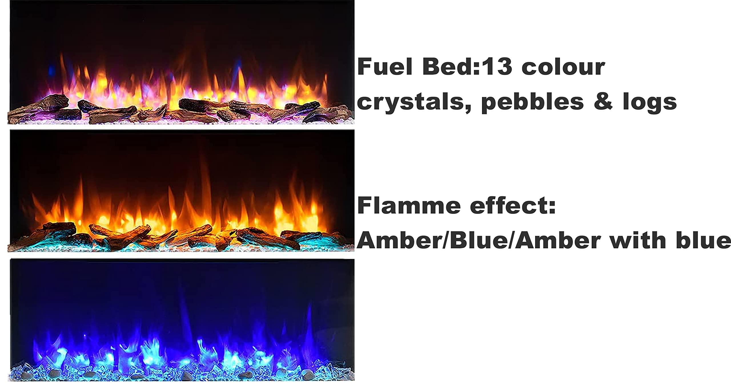 【Home Improvement】Endeavour Fires Runswick Wall Mounted Electric Fireplace with an Off White Mantel & Plinth