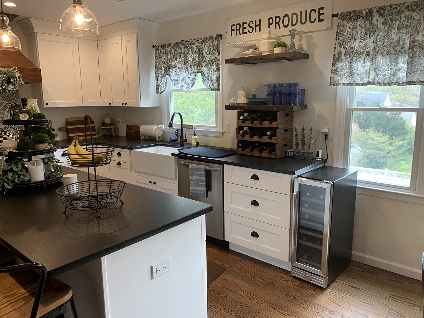 【Appliances】Kalamera 24'' Wine Cooler Refrigerator 46 Bottle Dual Zone Built-in or Freestanding Fridge