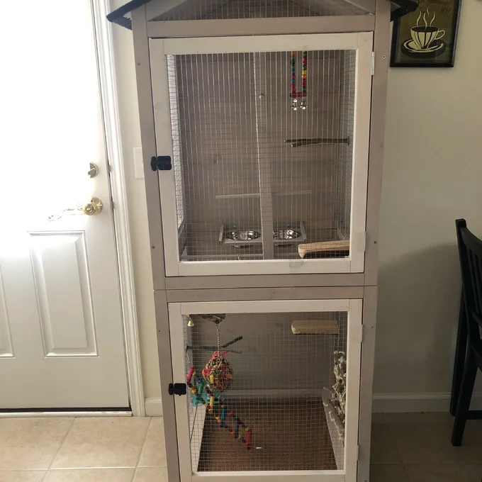 【Pet】Freddy 70'' Pointed Top Flight Cage with Stand