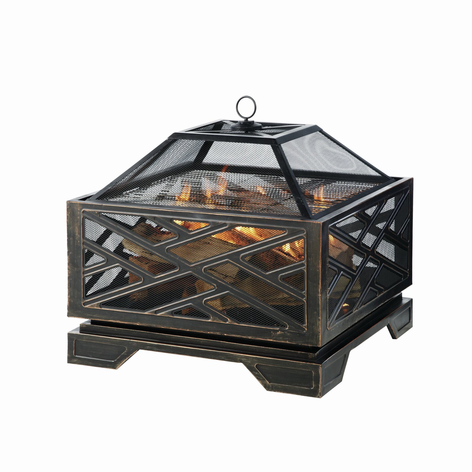 【Sports&Outdoors】Telvin 26'' H x 26'' W Steel Wood Burning Outdoor Fire Pit with Lid