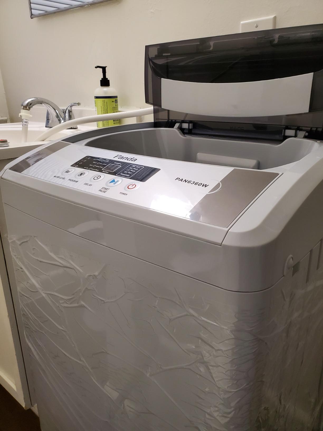 【Appliances】Panda Compact Portable Washing Machine, 1.54 cu.ft, 8 Wash Programs, Top Load Clothes Washer