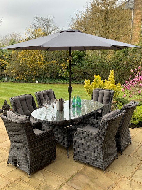 【Home&Garden】6 Savannah Armchairs 1.8 mtr Oval Set