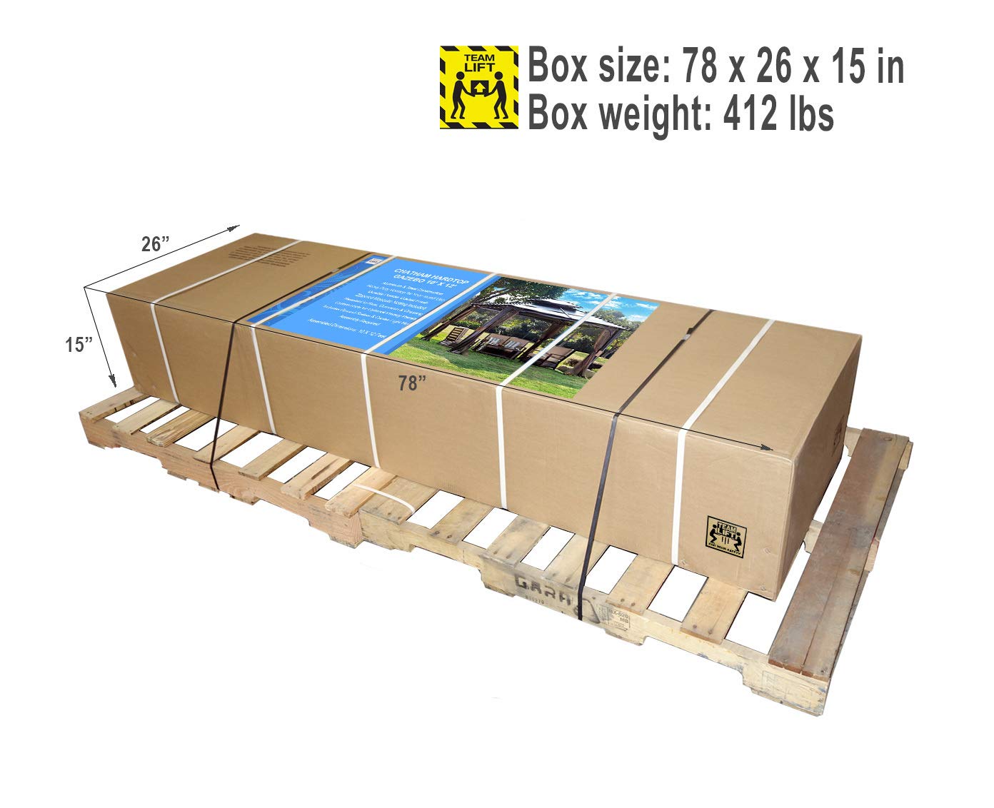 【Gazebo】10x12 Chatham Steel Hardtop Gazebo
