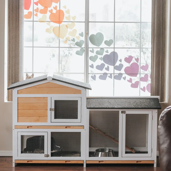 【Pet】Violetta Weather Resistant Rabbit Hutch with Ramp