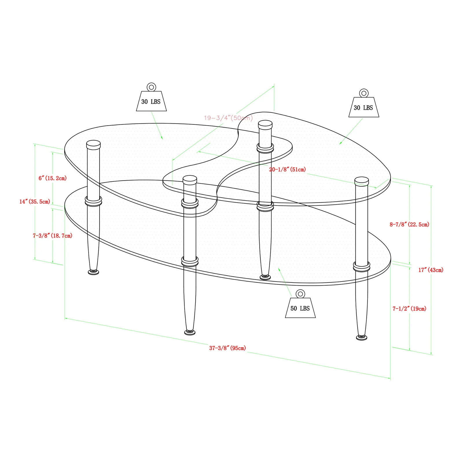 【Furniture】Cate 4 Legs Coffee Table