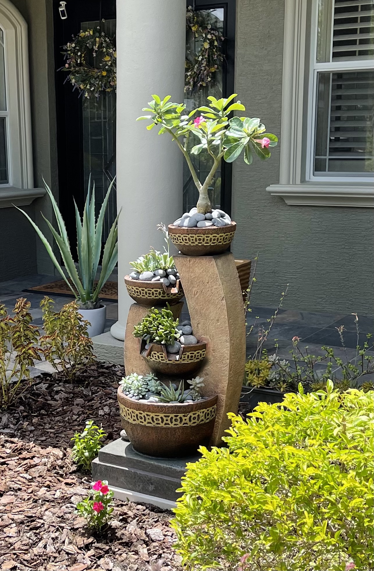 【Décor】Four Bowl Outdoor Floor Water Fountain 41