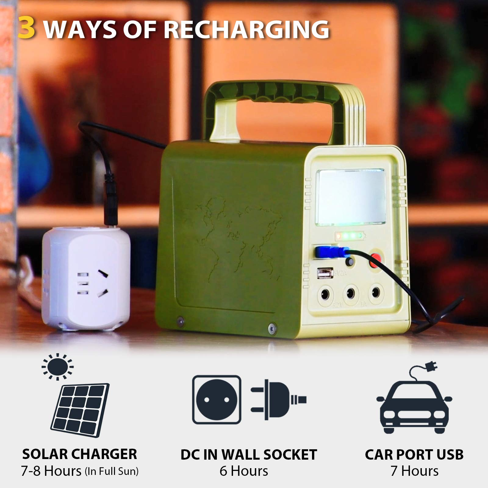 【Appliances】42 Wh Portable Power Station, Solar Generator with Solar Panel, Flashlights, USB Outlet