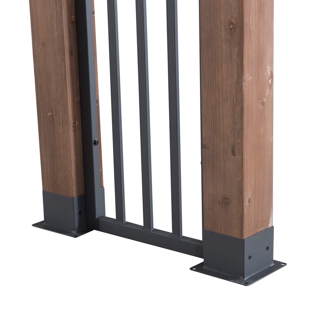 【Gazebo】11x13 Outdoor Cedar Frame Wood Gazebo with Black Steel Hardtop Roof for Patio, Garden, Backyard