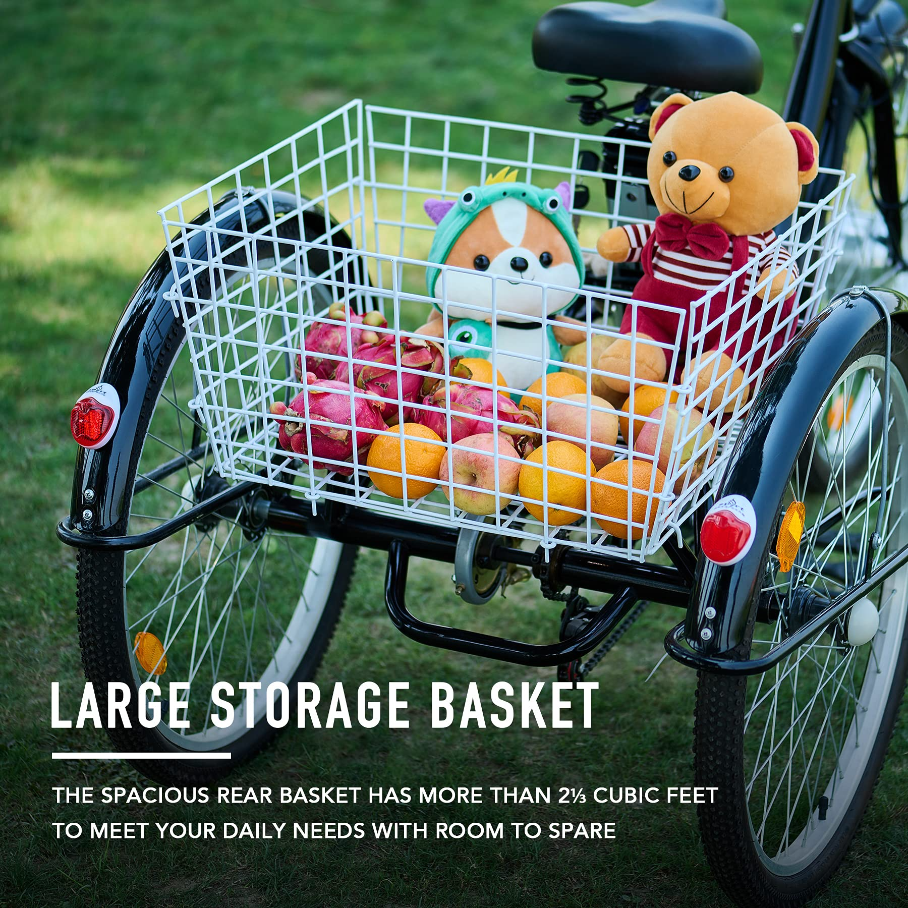 【Sports&Outdoors】3 Wheel Electric Bike for Adults with 250w Motor, Bike Tube, Removable 36V 10Ah Lithium Battery