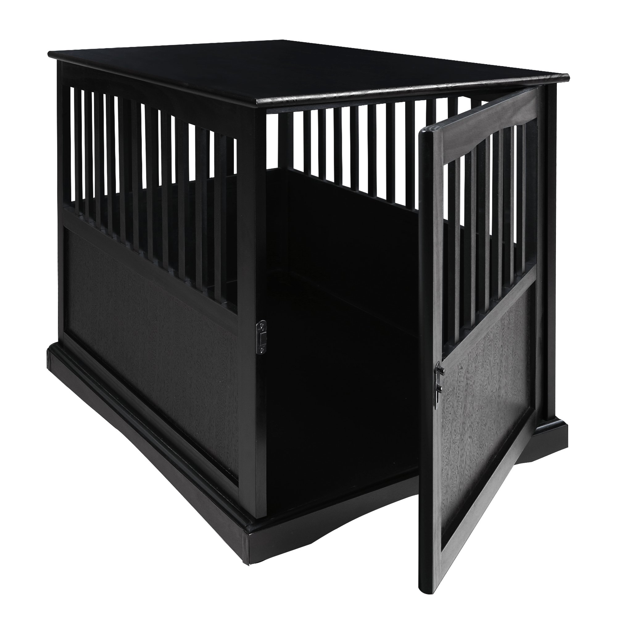 【Home&Garden】Wooden Large Pet Crate, End Table, Black