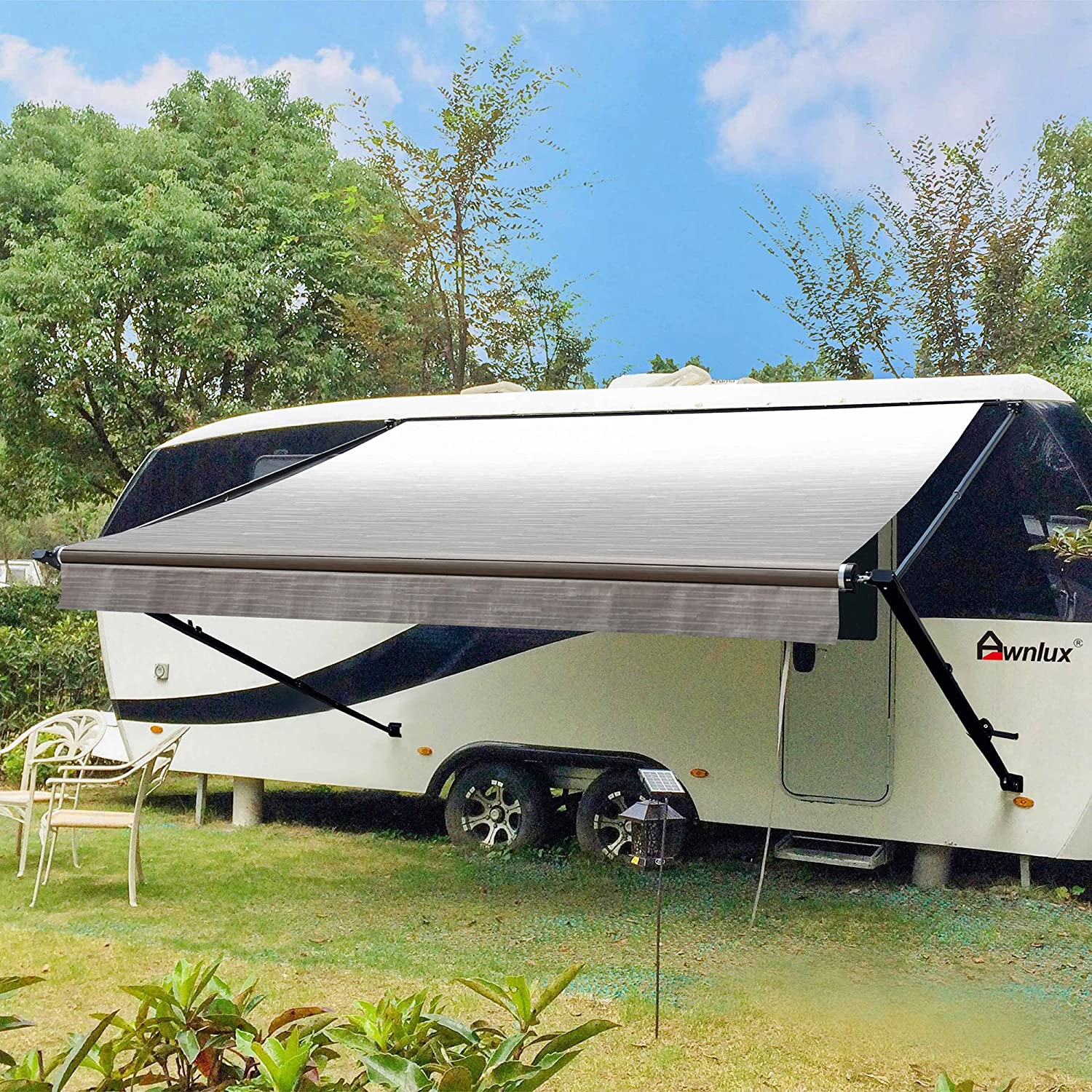 【Sports&Outdoors】Manual Modular Retractable RV Awning Full Set Assemblies - RV Trailer Awning for Home or Camper