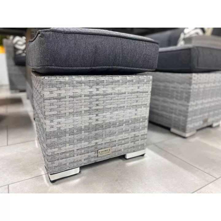 【Furniture】【BS】8 PCS Patio Furniture Set, Fire Table Set Sectional Outdoor Furniture Firepit Stone Grey