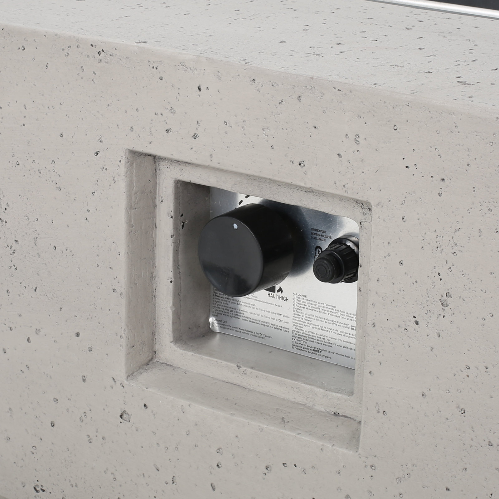 【Sports&Outdoors】Belle 15'' H x 56'' W Concrete Propane Outdoor Fire Pit Table