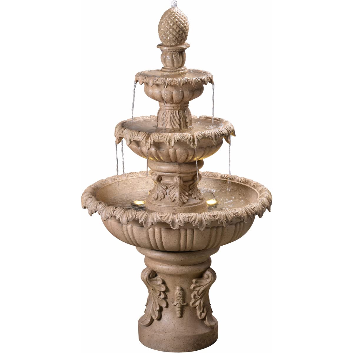 【Décor】Kenroy Home Ibiza Water Fountain, Outdoor Floor Fountain, Sandstone