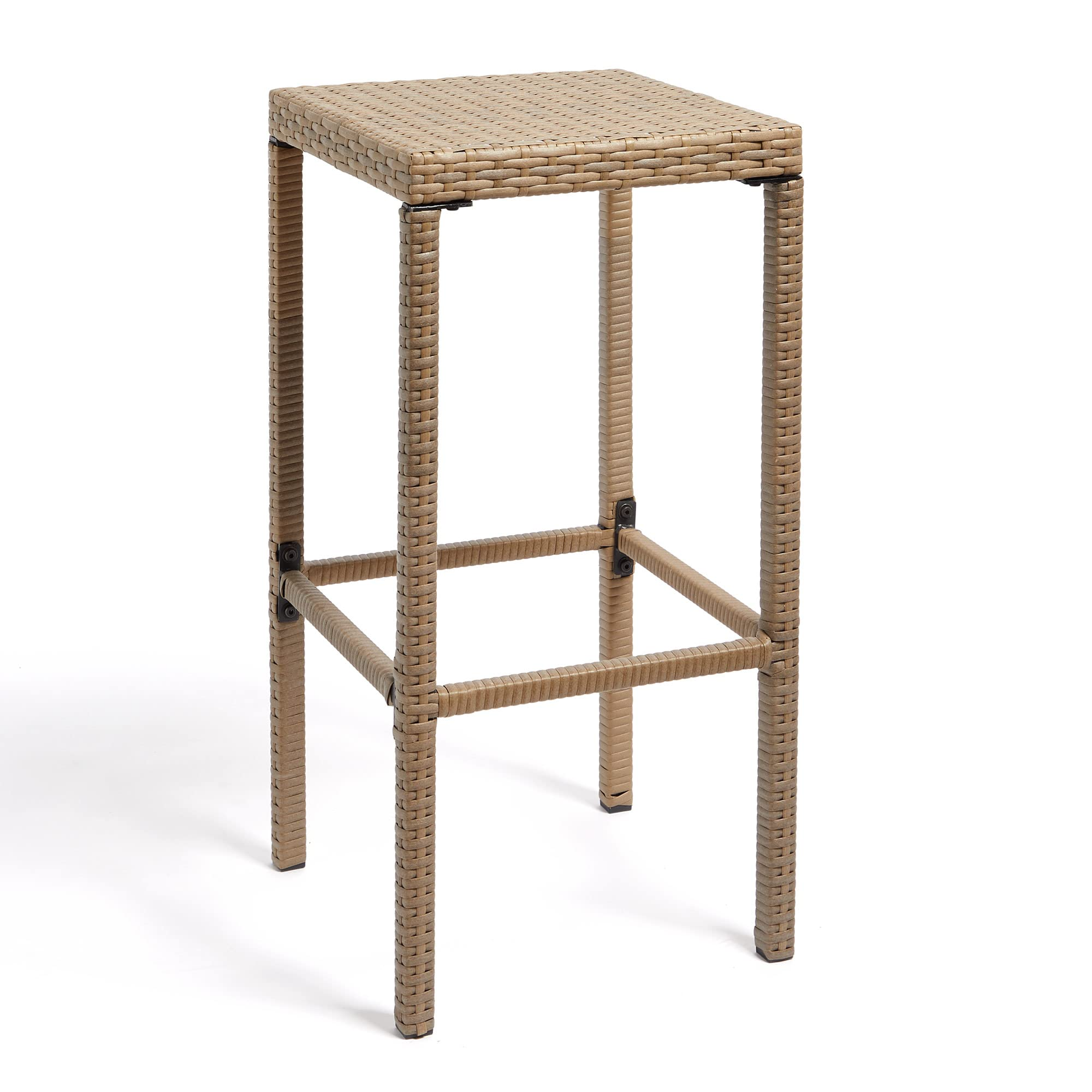 【Home&Garden】Bar Set - Garden Bar Table, 2 Stools & Canopy Roof - Hand-Woven Rattan Cocktail Outdoor Bar