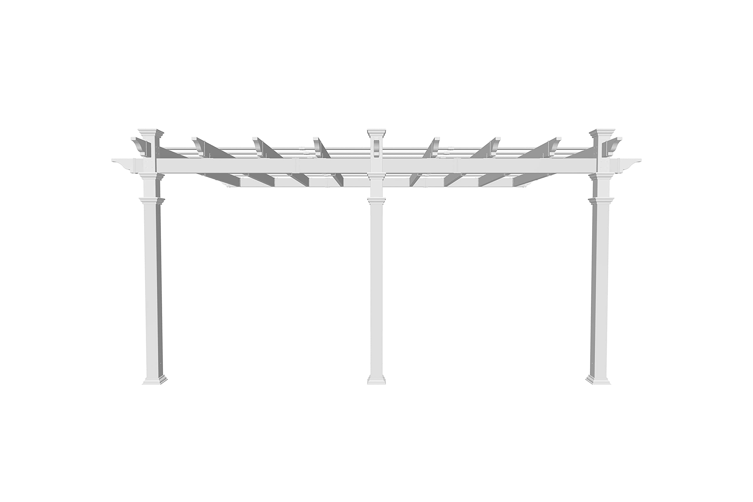 【Home&Garden】Valencia 12' x 16' Attached Vinyl Pergola