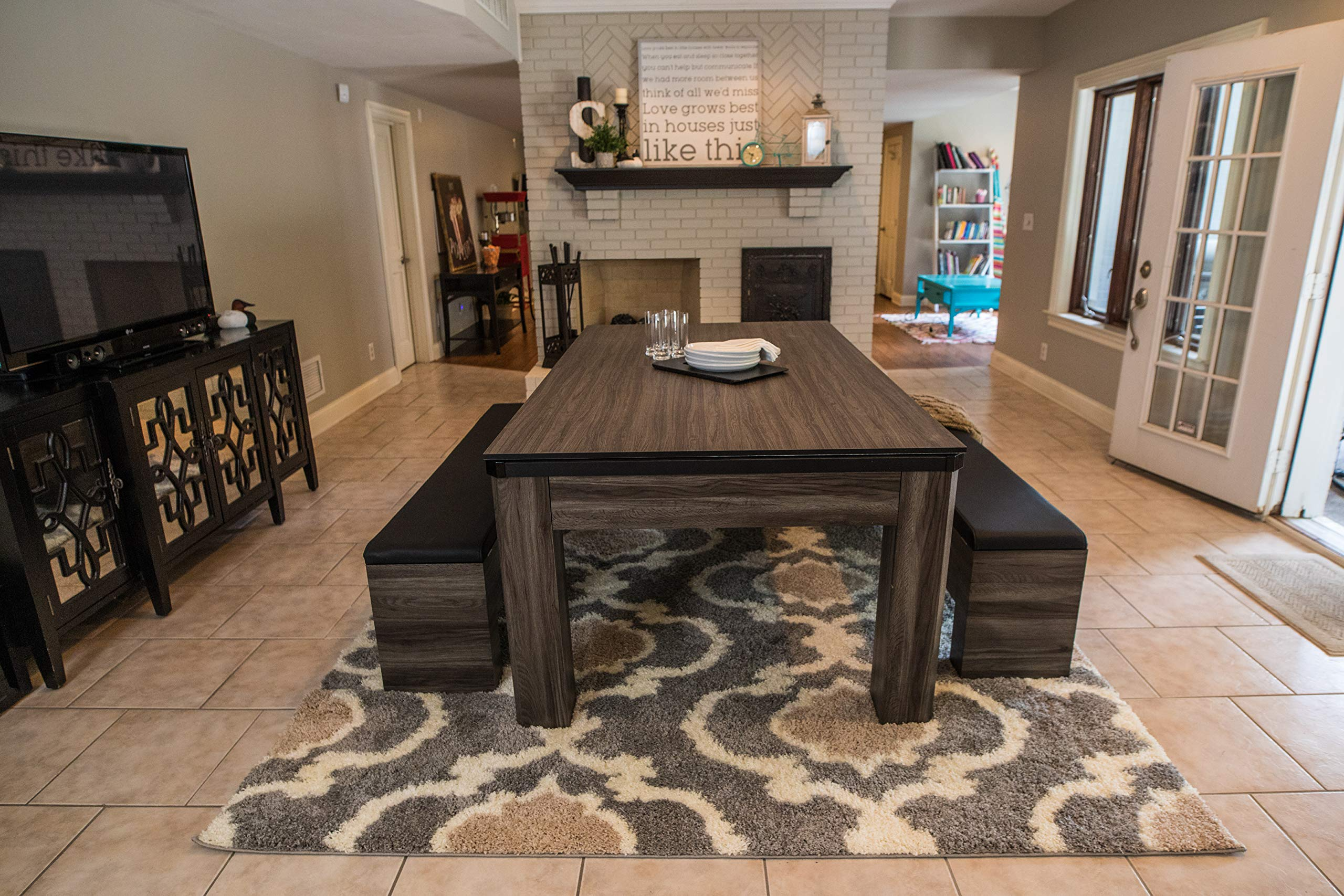 【Sports&Outdoors】7' Hampton 3-in-1 Combination Table Includes Billiards, Table Tennis & Dining Table