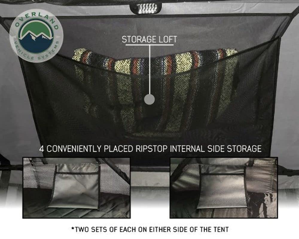 【Sports&Outdoors】Nomadic 2 Extended Roof Top Tent - Dark Gray Base with Green Rain Fly & Black Cover Universal