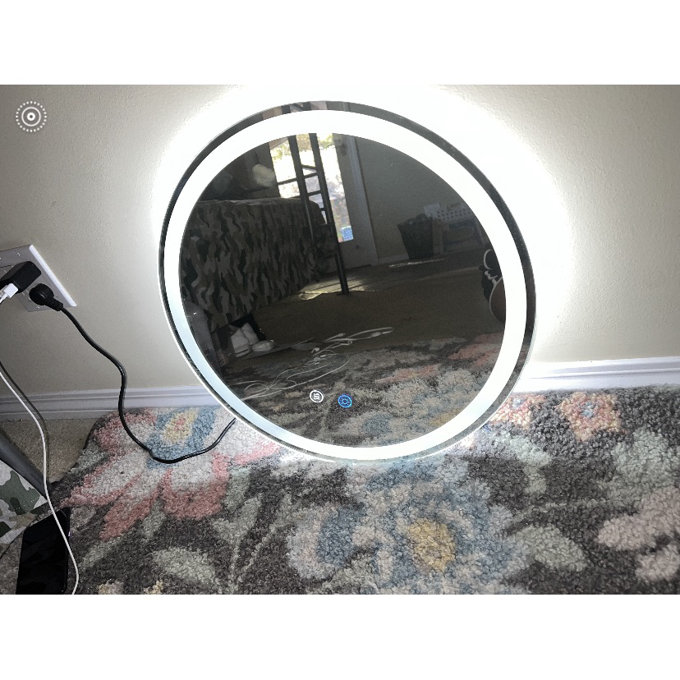 【Home Improvement】Modern & Contemporary Lighted Fog Free Round Bathroom / Vanity Mirror