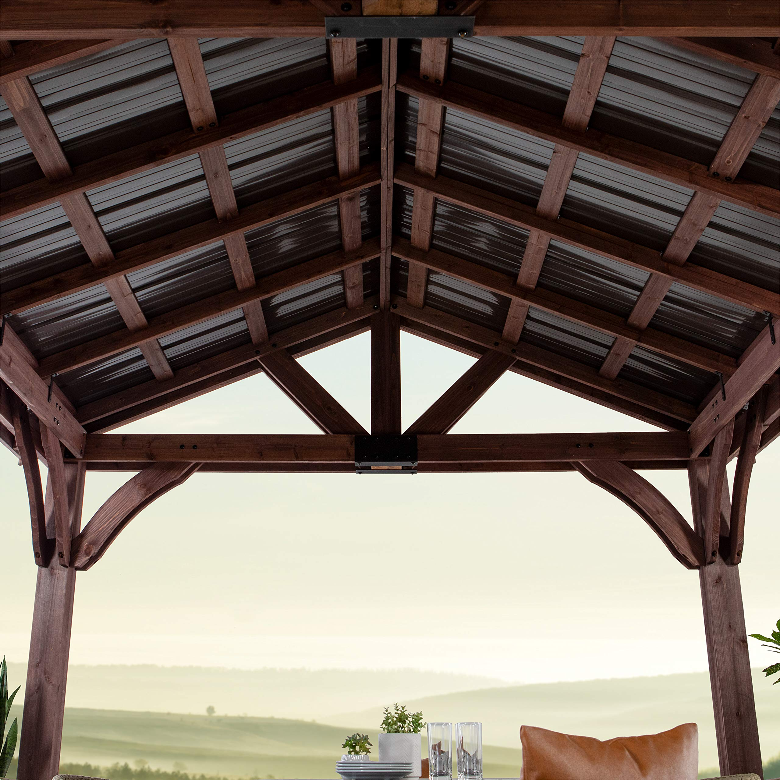 【Gazebo】Arlington 12x12 Gazebo, Walnut