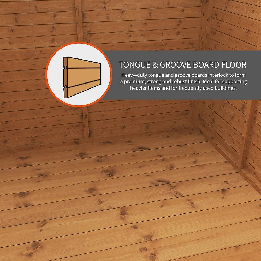 【Home&Garden】Wooden Corner Summerhouse with Side Shed 11x7 Outdoor Garden Storage Garden Room Sunroom