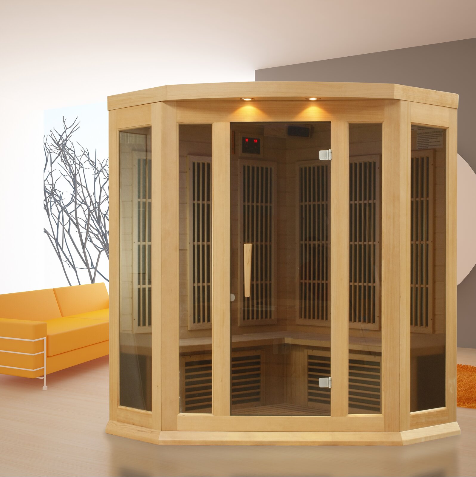 【Sports&Outdoors】Dynamic Infrared Maxxus 3 - Person Indoor FAR Infrared Sauna in Hemlock