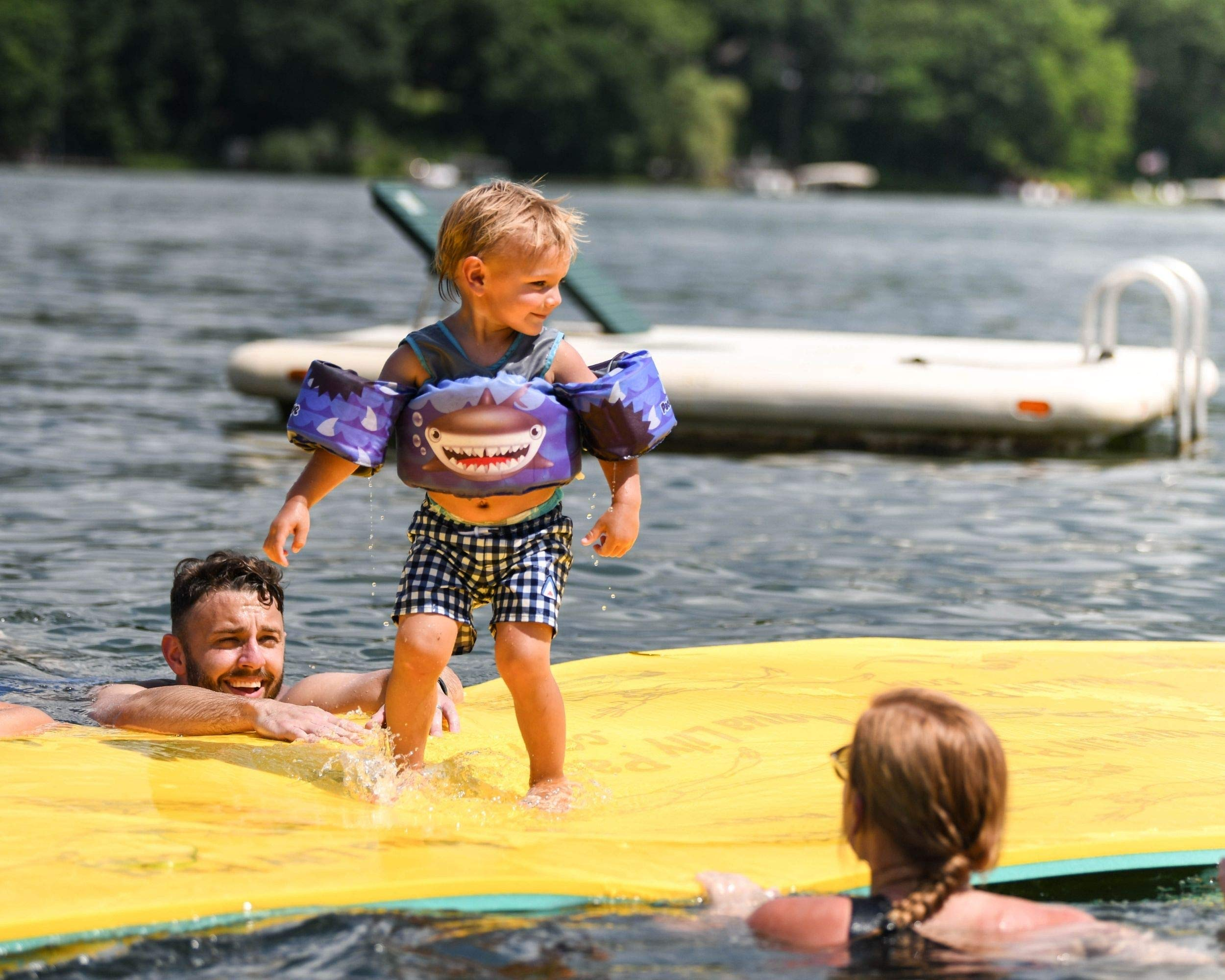 【Sports&Outdoors】Lily Pad Original Floating Water Mat, 2 Layer FlexCore Green / Yellow Foam Raft