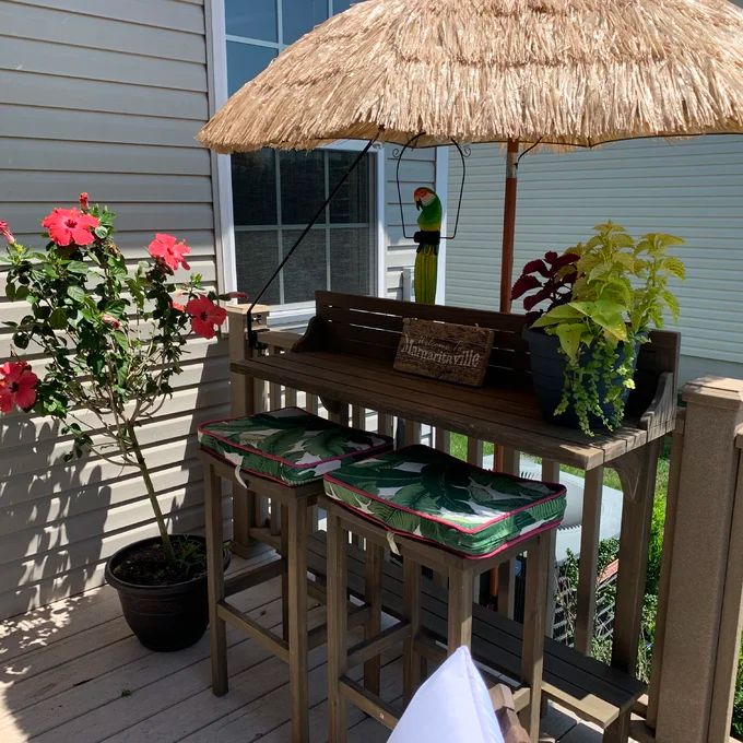 【Home&Garden】Bushnell Bar Set with Solid Wood Outer Material