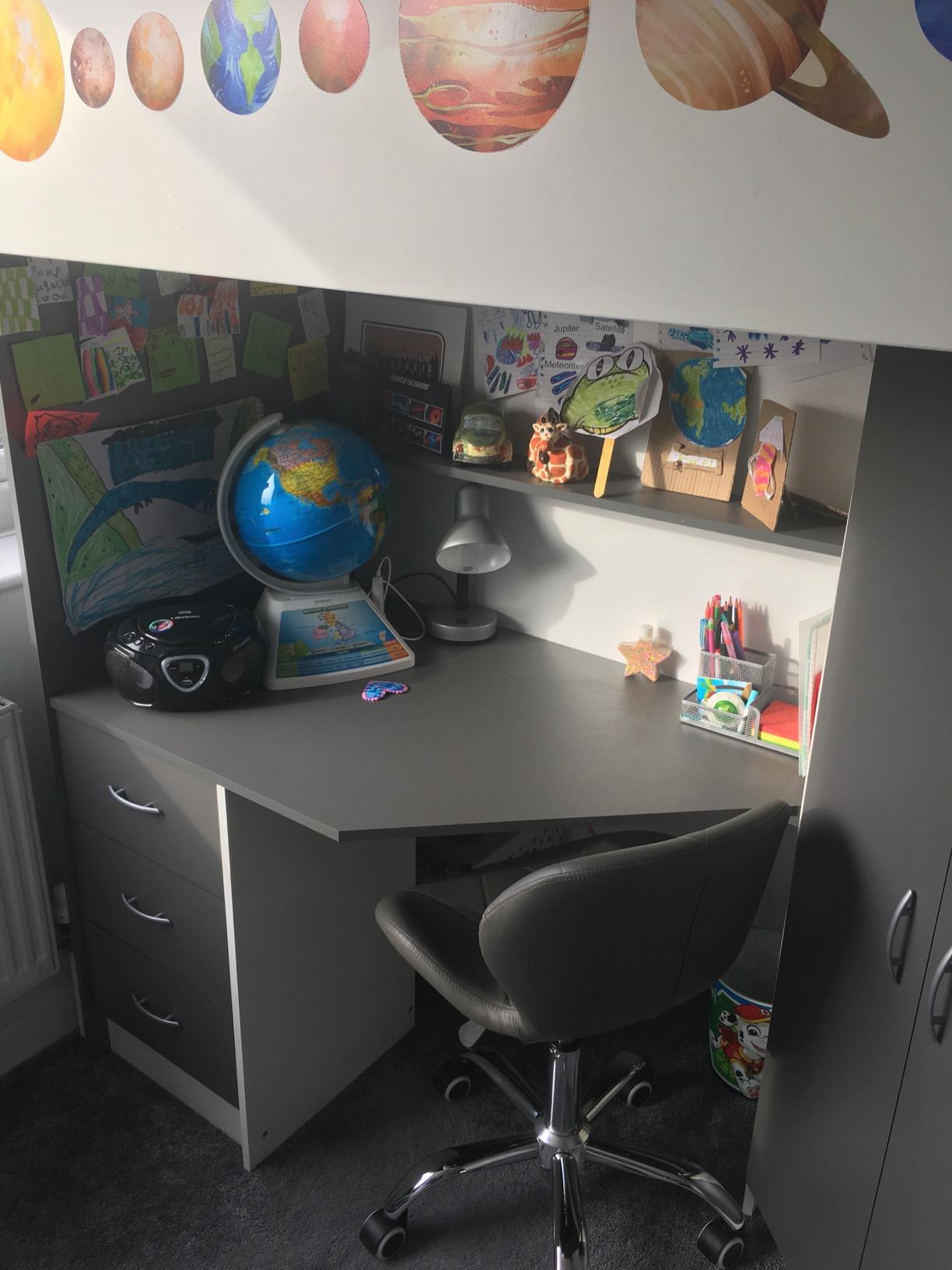 【Furniture】High Sleeper Calder High Bed M227 (Grey & White)