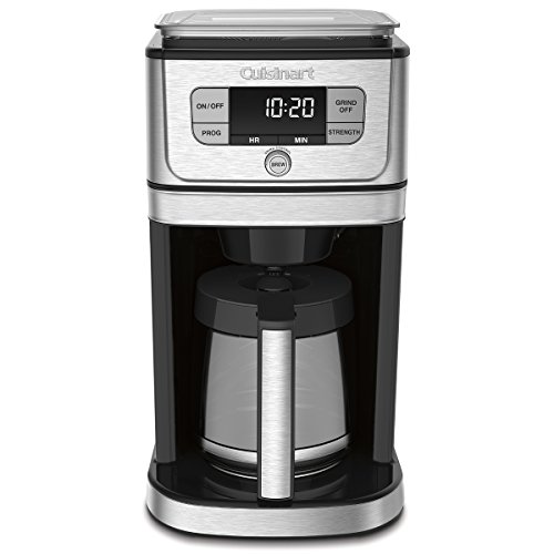 CUISINART DGB-800C Cuisinart Fully Automatic 12-Cup Burr Grind & BrewTM Coffeemaker, Black/Silver, 1 Count, , Silver