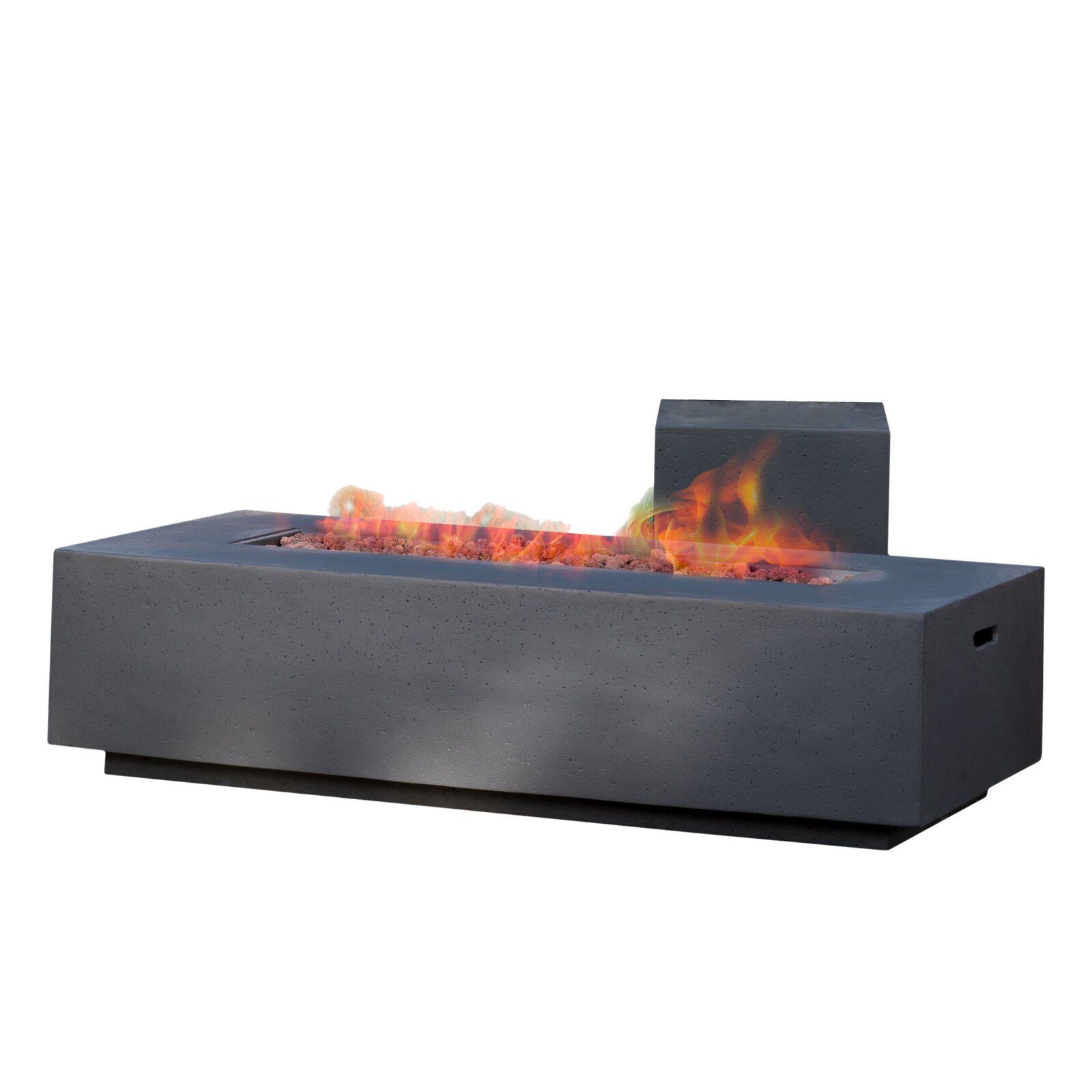 【Sports&Outdoors】Belle 15'' H x 56'' W Concrete Propane Outdoor Fire Pit Table